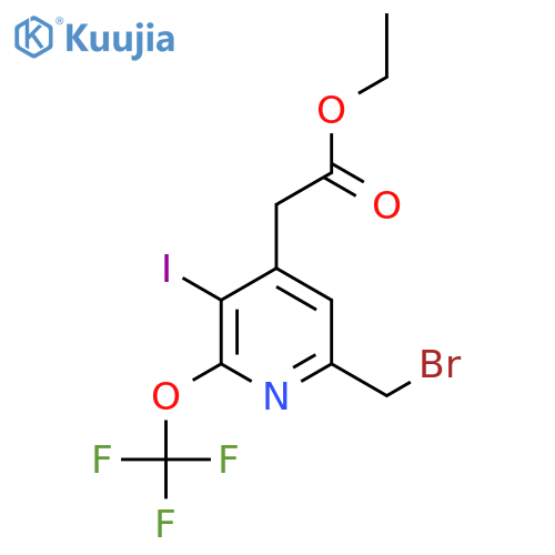 Ethyl 6-(bromomethyl)-3-iodo-2-(trifluoromethoxy)pyridine-4-acetate structure