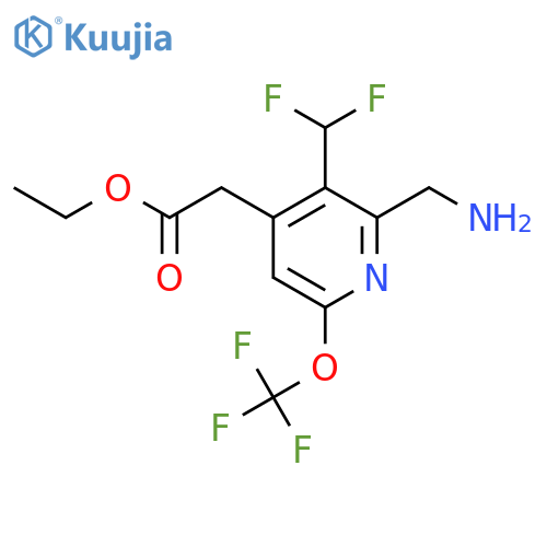 Ethyl 2-(aminomethyl)-3-(difluoromethyl)-6-(trifluoromethoxy)pyridine-4-acetate structure