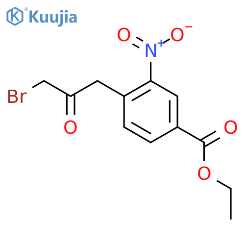 Ethyl 4-(3-bromo-2-oxopropyl)-3-nitrobenzoate structure