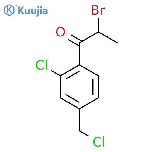 2-Bromo-1-(2-chloro-4-(chloromethyl)phenyl)propan-1-one structure