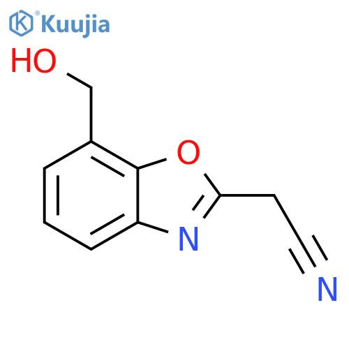 7-(Hydroxymethyl)benzo[d]oxazole-2-acetonitrile structure