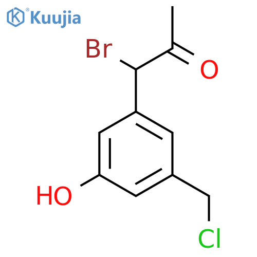 1-Bromo-1-(3-(chloromethyl)-5-hydroxyphenyl)propan-2-one structure