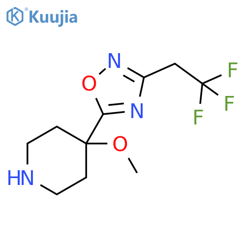 Piperidine, 4-methoxy-4-[3-(2,2,2-trifluoroethyl)-1,2,4-oxadiazol-5-yl]- structure