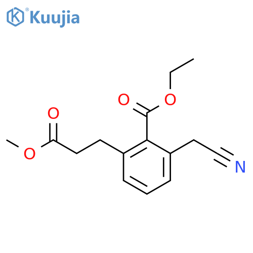 Ethyl 2-(cyanomethyl)-6-(3-methoxy-3-oxopropyl)benzoate structure