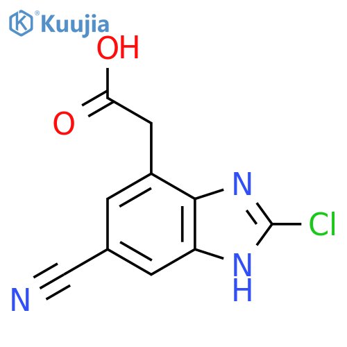 2-Chloro-6-cyano-1H-benzimidazole-4-acetic acid structure