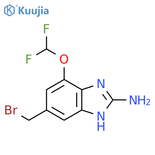 2-Amino-5-bromomethyl-7-difluoromethoxy-1H-benzimidazole structure