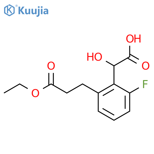 2-(3-Ethoxy-3-oxopropyl)-6-fluoromandelic acid structure