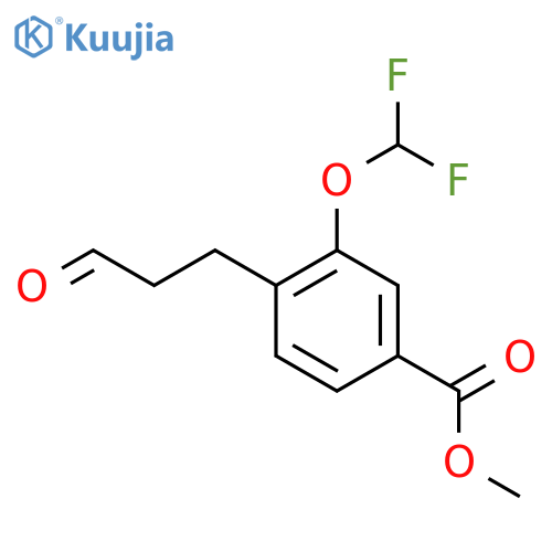 Methyl 3-(difluoromethoxy)-4-(3-oxopropyl)benzoate structure