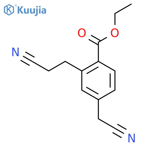 Ethyl 2-(2-cyanoethyl)-4-(cyanomethyl)benzoate structure