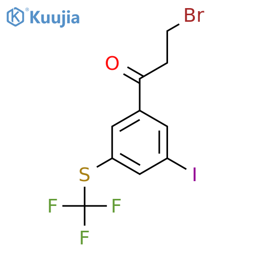 3-Bromo-1-(3-iodo-5-(trifluoromethylthio)phenyl)propan-1-one structure
