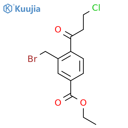 Ethyl 3-(bromomethyl)-4-(3-chloropropanoyl)benzoate structure