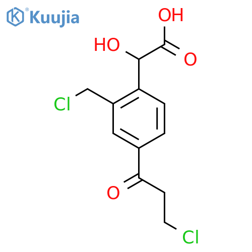 2-(Chloromethyl)-4-(3-chloropropanoyl)mandelic acid structure