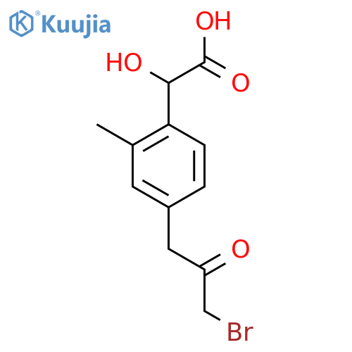 4-(3-Bromo-2-oxopropyl)-2-methylmandelic acid structure