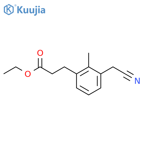 Ethyl 3-(3-(cyanomethyl)-2-methylphenyl)propanoate structure