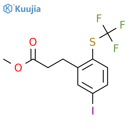 Methyl 3-(5-iodo-2-(trifluoromethylthio)phenyl)propanoate structure
