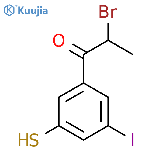 2-Bromo-1-(3-iodo-5-mercaptophenyl)propan-1-one structure
