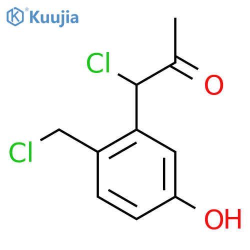 1-Chloro-1-(2-(chloromethyl)-5-hydroxyphenyl)propan-2-one structure