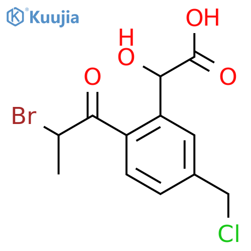 2-(2-Bromopropanoyl)-5-(chloromethyl)mandelic acid structure