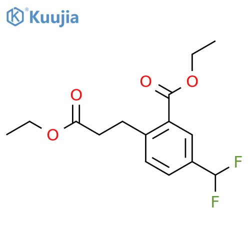 Ethyl 5-(difluoromethyl)-2-(3-ethoxy-3-oxopropyl)benzoate structure