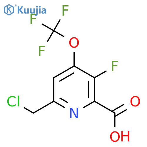 6-(Chloromethyl)-3-fluoro-4-(trifluoromethoxy)pyridine-2-carboxylic acid structure