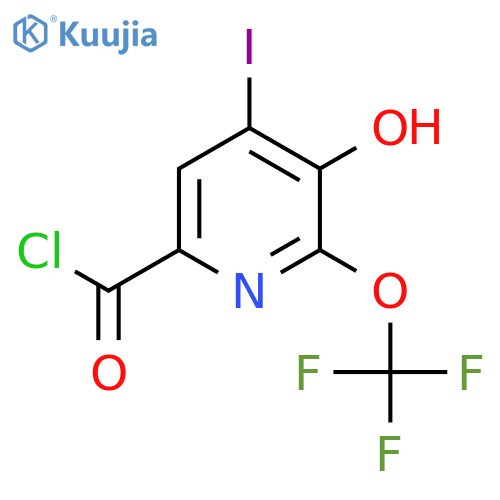 3-Hydroxy-4-iodo-2-(trifluoromethoxy)pyridine-6-carbonyl chloride structure
