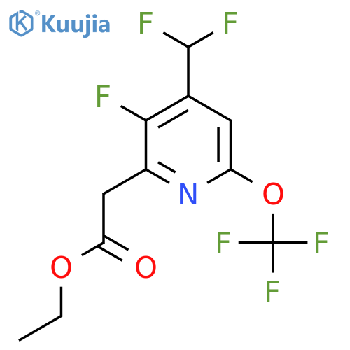Ethyl 4-(difluoromethyl)-3-fluoro-6-(trifluoromethoxy)pyridine-2-acetate structure