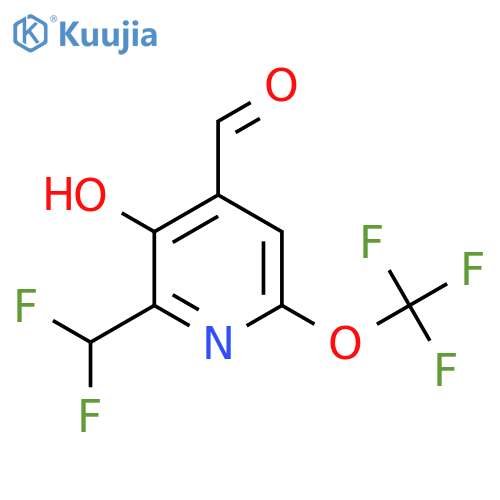 2-(Difluoromethyl)-3-hydroxy-6-(trifluoromethoxy)pyridine-4-carboxaldehyde structure