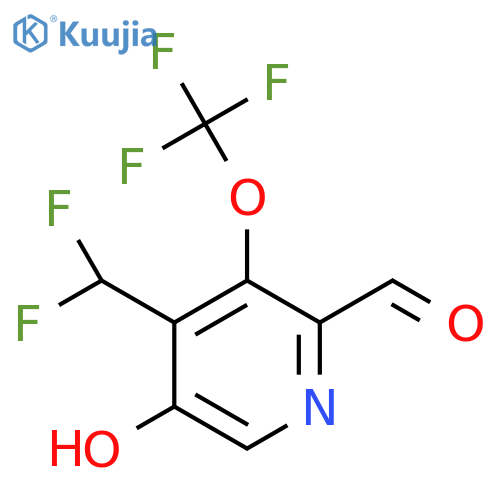 4-(Difluoromethyl)-5-hydroxy-3-(trifluoromethoxy)pyridine-2-carboxaldehyde structure