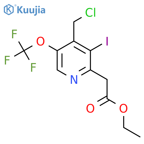 Ethyl 4-(chloromethyl)-3-iodo-5-(trifluoromethoxy)pyridine-2-acetate structure