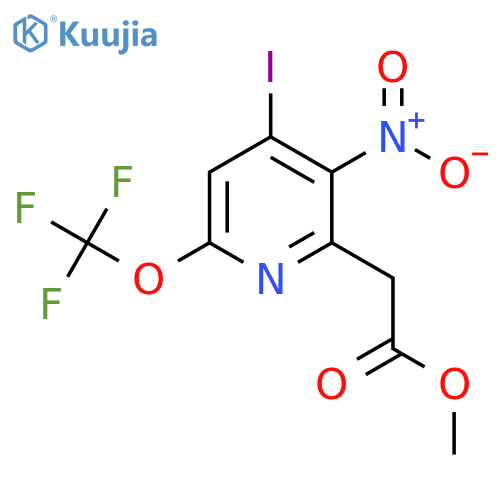 Methyl 4-iodo-3-nitro-6-(trifluoromethoxy)pyridine-2-acetate structure