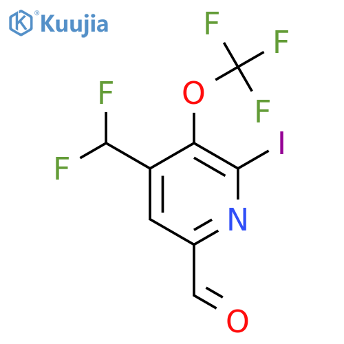 4-(Difluoromethyl)-2-iodo-3-(trifluoromethoxy)pyridine-6-carboxaldehyde structure