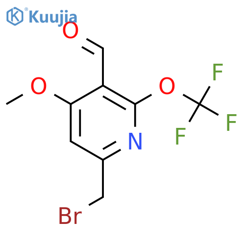 6-(Bromomethyl)-4-methoxy-2-(trifluoromethoxy)pyridine-3-carboxaldehyde structure
