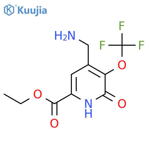 Ethyl 4-(aminomethyl)-2-hydroxy-3-(trifluoromethoxy)pyridine-6-carboxylate structure