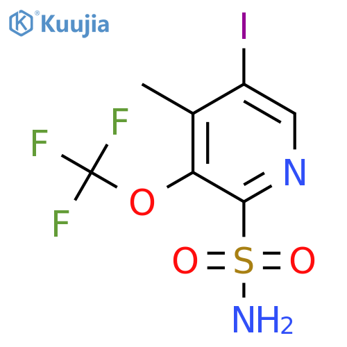 5-Iodo-4-methyl-3-(trifluoromethoxy)pyridine-2-sulfonamide structure