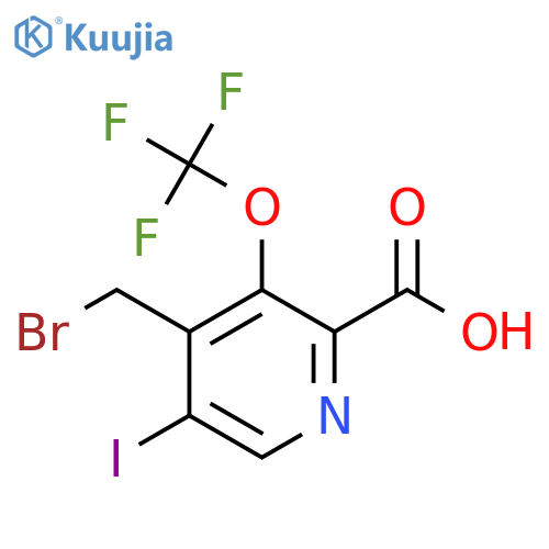 4-(Bromomethyl)-5-iodo-3-(trifluoromethoxy)pyridine-2-carboxylic acid structure