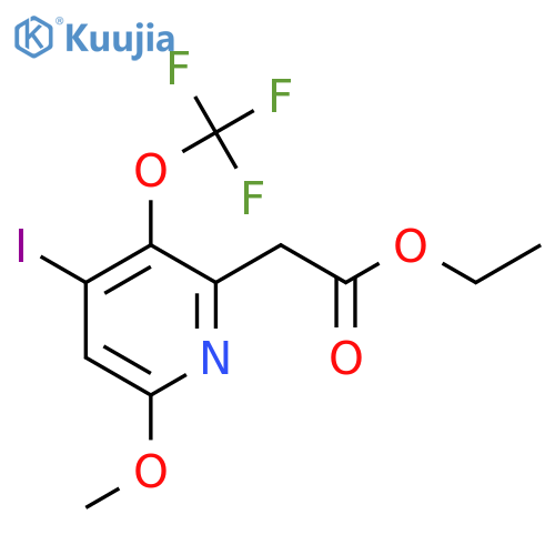 Ethyl 4-iodo-6-methoxy-3-(trifluoromethoxy)pyridine-2-acetate structure