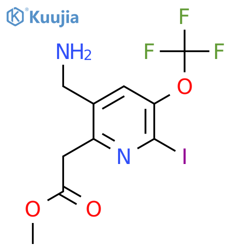 Methyl 5-(aminomethyl)-2-iodo-3-(trifluoromethoxy)pyridine-6-acetate structure