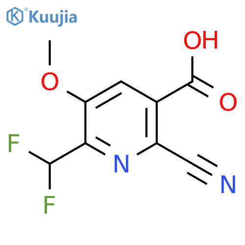 2-Cyano-6-(difluoromethyl)-5-methoxypyridine-3-carboxylic acid structure