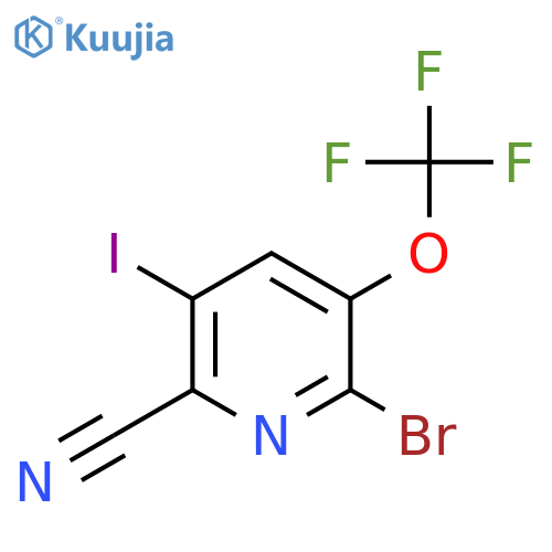2-Bromo-6-cyano-5-iodo-3-(trifluoromethoxy)pyridine structure