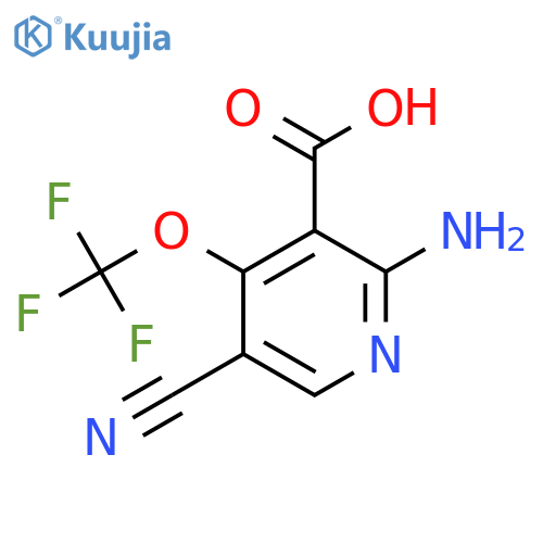 2-Amino-5-cyano-4-(trifluoromethoxy)pyridine-3-carboxylic acid structure