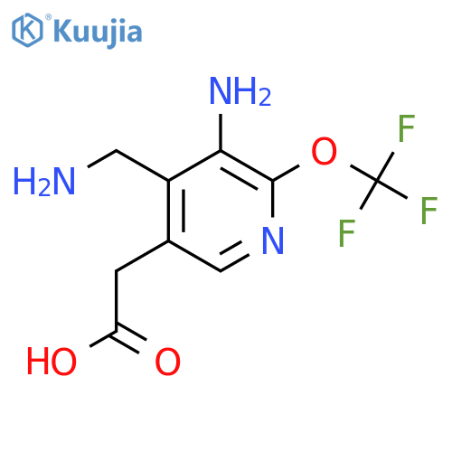 3-Amino-4-(aminomethyl)-2-(trifluoromethoxy)pyridine-5-acetic acid structure