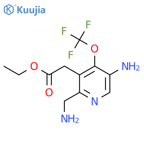 Ethyl 5-amino-2-(aminomethyl)-4-(trifluoromethoxy)pyridine-3-acetate structure