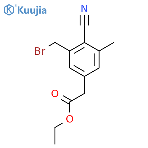 Ethyl 3-bromomethyl-4-cyano-5-methylphenylacetate structure