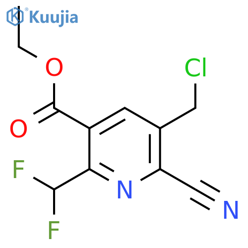 Ethyl 3-(chloromethyl)-2-cyano-6-(difluoromethyl)pyridine-5-carboxylate structure