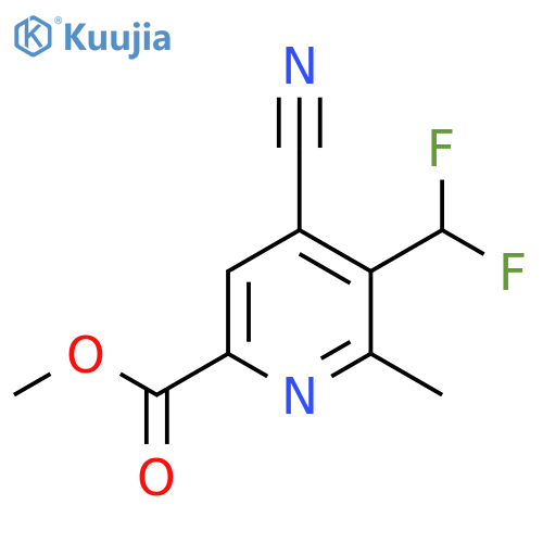 Methyl 4-cyano-3-(difluoromethyl)-2-methylpyridine-6-carboxylate structure
