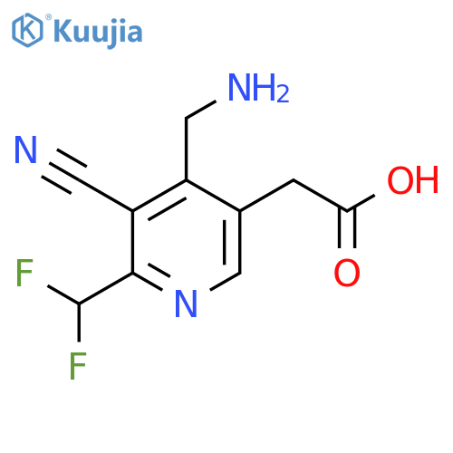 4-(Aminomethyl)-3-cyano-2-(difluoromethyl)pyridine-5-acetic acid structure