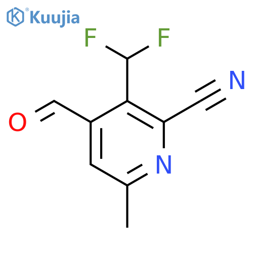 2-Cyano-3-(difluoromethyl)-6-methylpyridine-4-carboxaldehyde structure