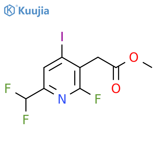 Methyl 6-(difluoromethyl)-2-fluoro-4-iodopyridine-3-acetate structure