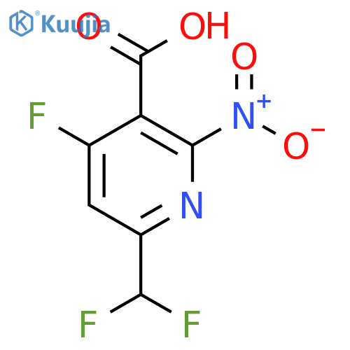 6-(Difluoromethyl)-4-fluoro-2-nitropyridine-3-carboxylic acid structure