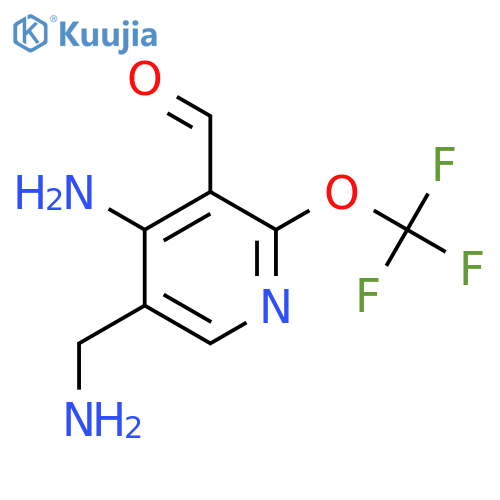 4-Amino-5-(aminomethyl)-2-(trifluoromethoxy)pyridine-3-carboxaldehyde structure